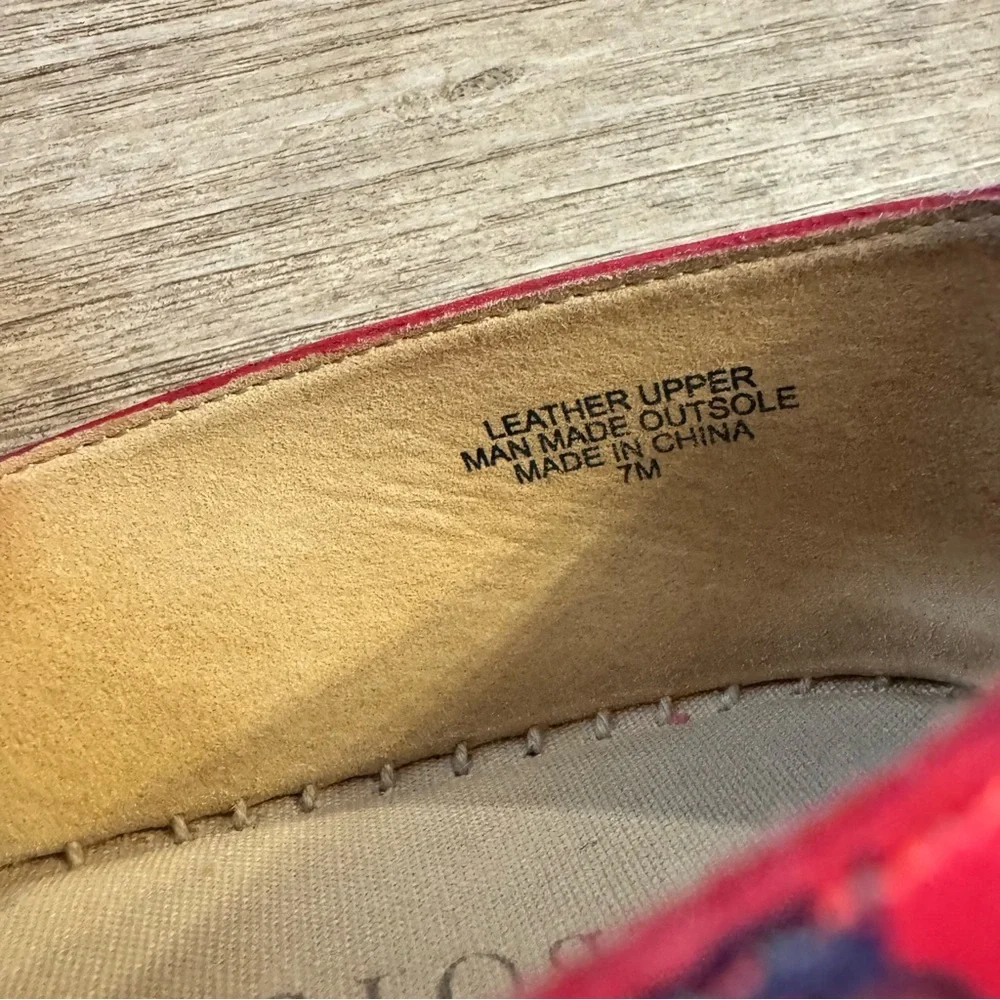 Talbots Izzy Buckle Napa Leather Floral Espadrilles – Size 7M